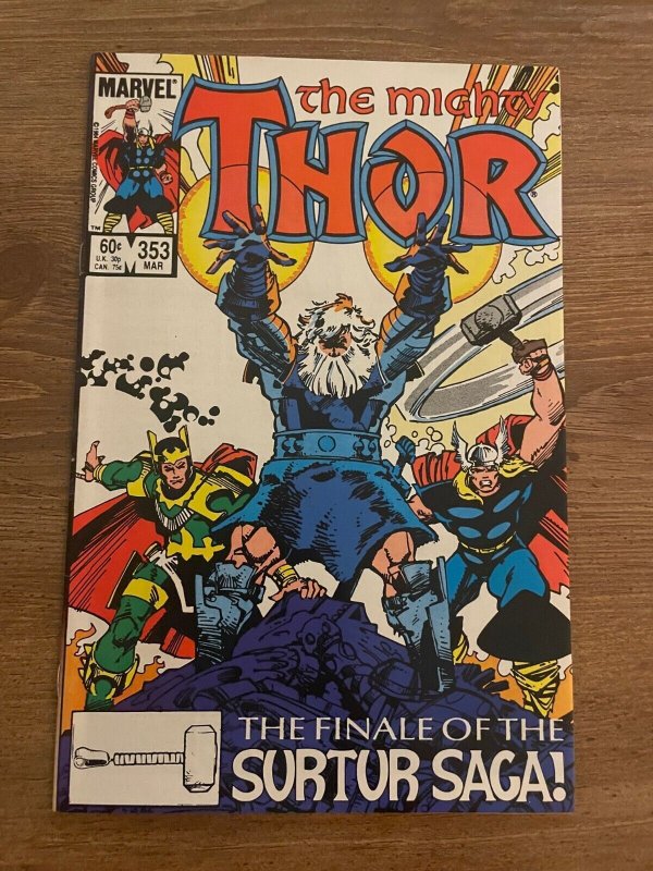 The Mighty Thor #353 (Marvel Comics), raw comic book in NM condition — front cover