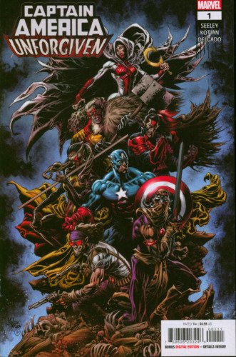 Captain America: Unforgiven #1 (2023), raw comic book in VF/NM condition — front cover
