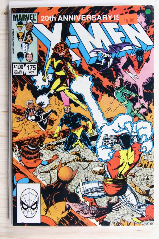 The Uncanny X-Men #175 (Marvel Comics, 1983), raw comic book in VF+ 8.5 condition — front cover