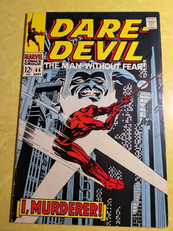 Daredevil #44 (Marvel Comics, 1968), raw, ungraded comic book — front cover