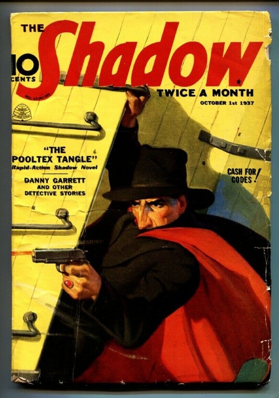 Shadow 1937 Oct 1 -gunfight Cover- Street AND Smith-Rare Pulp VG (Street & Smith, 1937), raw, ungraded comic book — front cover