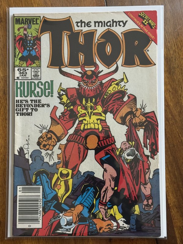 The Mighty Thor #363 (Marvel Comics, 1986), raw comic book in FN/VF 7.0 condition — front cover