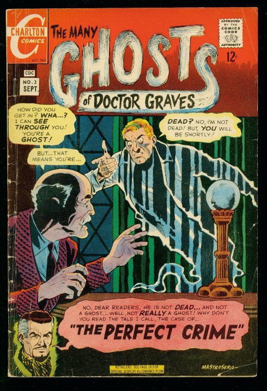 The Many Ghosts of Doctor Graves #3 (Charlton Comics, 1967), raw, ungraded comic book — front cover