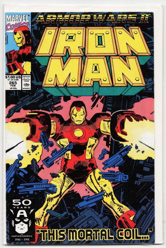 Iron Man #265 (Marvel Comics, 1991), raw, ungraded comic book — front cover