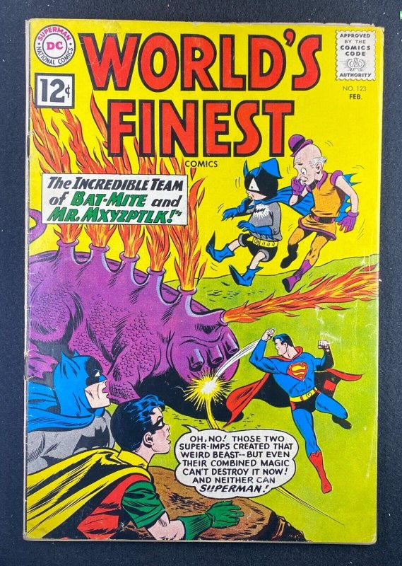 World's Finest #123 (DC Comics, 1941), raw comic book in FN- 5.5 condition — front cover