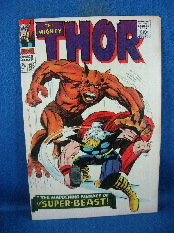 Thor #135 (Marvel Comics, 1966), raw comic book in VF+ condition — front cover