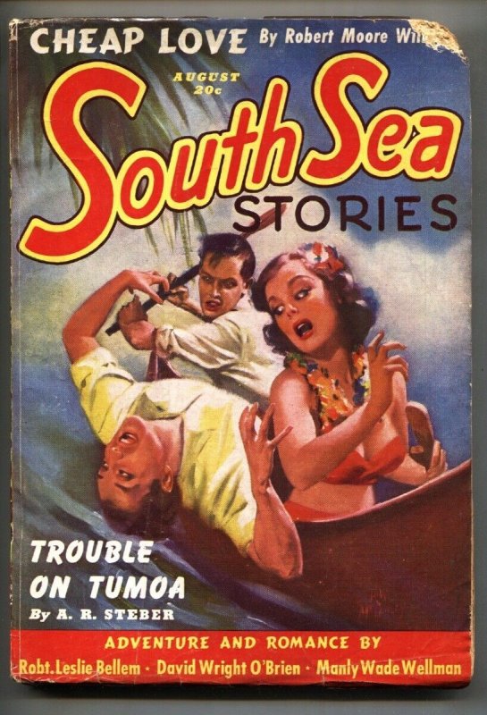 Pulp: South Sea Stories-12/1939-Good Girl Art-Ziff Davis-Pulp Fr (Ziff-Davis), raw comic book in FR condition — front cover