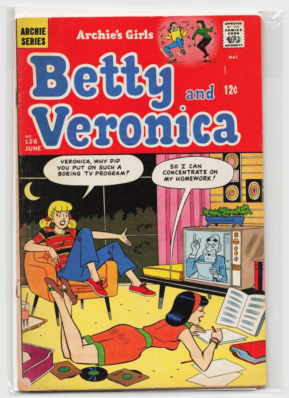 Archie's Girls Betty and Veronica #126 (Archie Comics, 1966), raw, ungraded comic book — front cover