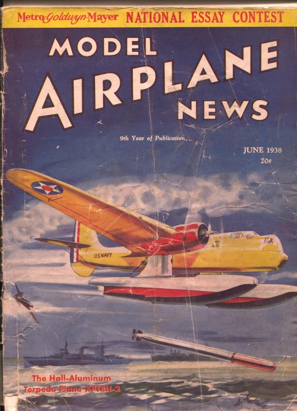 Model Airplane News 6/1938-Hall-Aluminum Xpthh-2 Cover-Josef Kotula-FR/G, raw comic book in FR condition — front cover