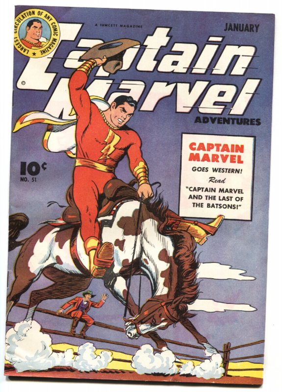 Captain Marvel Adventures #51 - 1946 - Fawcett - VF - Comic Book (Fawcett Publications, 1946), raw comic book in VF condition — front cover