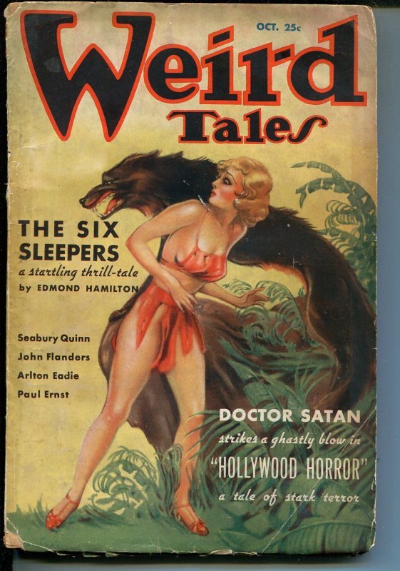 Pulp: Weird Tales 10/1935-Margaret Brundage-Good Girl Art-Dr Satan-Quinn-pul..., raw, ungraded comic book — front cover