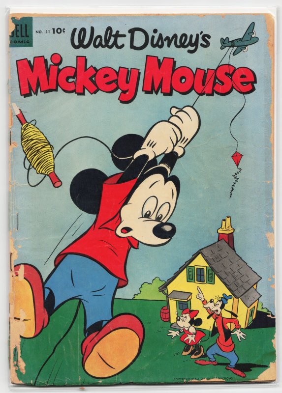 Mickey Mouse #31 (Dell, 1953), raw, ungraded comic book — front cover