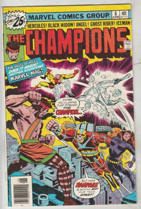 Champions, the #6, raw comic book in VF condition — front cover