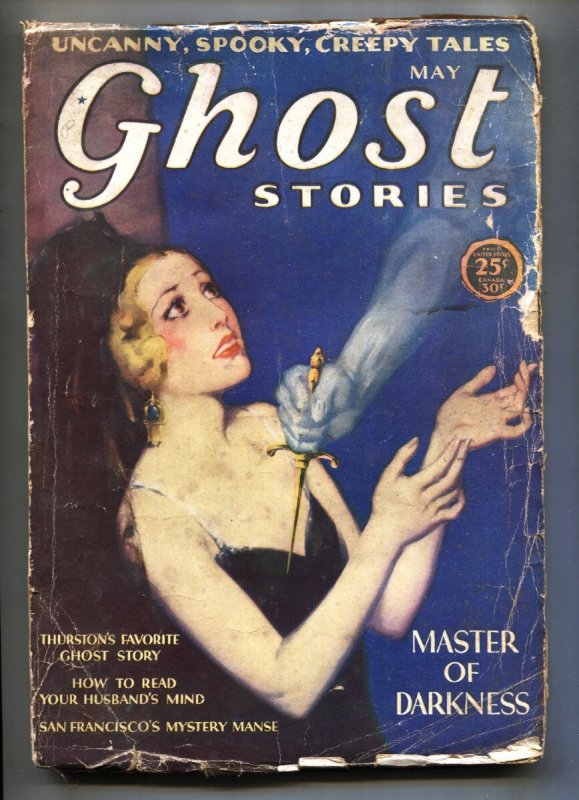 Ghost Stories 5/1930-Spicy Woman Stabbed Cover-Uncanny-spooky-creepy Tales-"Mas, raw, ungraded comic book — front cover