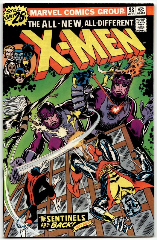 The X-Men #98 (Marvel Comics, 1976), raw, ungraded comic book — front cover
