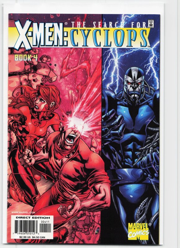 X-Men: The Search for Cyclops #4 (Marvel Comics, 2001), raw, ungraded comic book — front cover