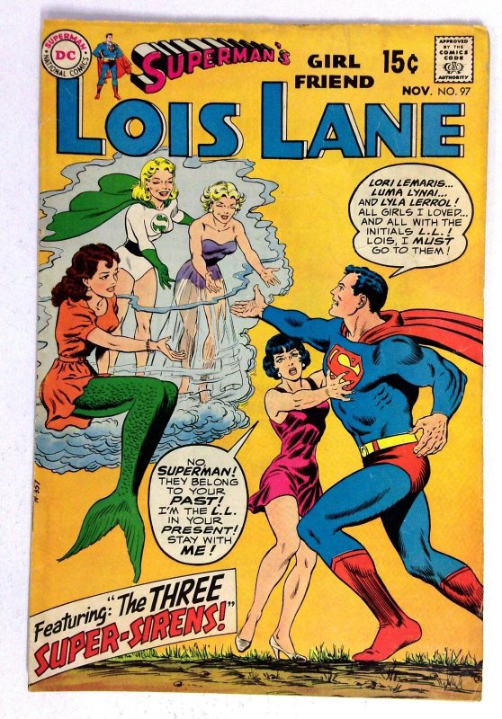 Superman's Girl Friend Lois Lane #97 (DC Comics, 1969), raw comic book in VG condition — front cover
