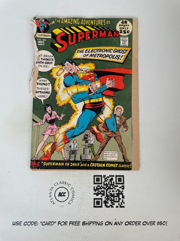 Superman #244 (DC Comics, 1971), raw comic book in GD condition — front cover