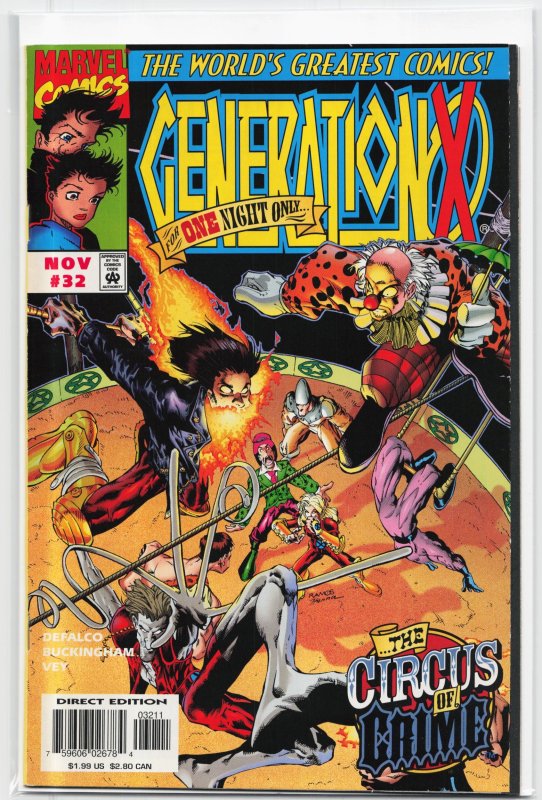 Generation X #32 (Marvel Comics, 1997), raw, ungraded comic book — front cover