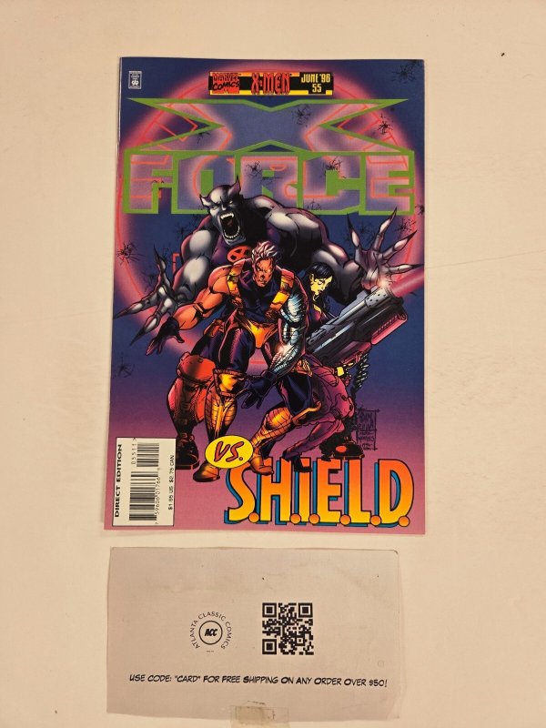 X-Force #55 (Marvel Comics, 1996), raw comic book in NM condition — front cover