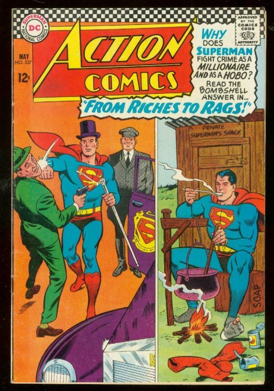 Action Comics #337 (DC Comics, 1966), raw comic book in FN condition — front cover