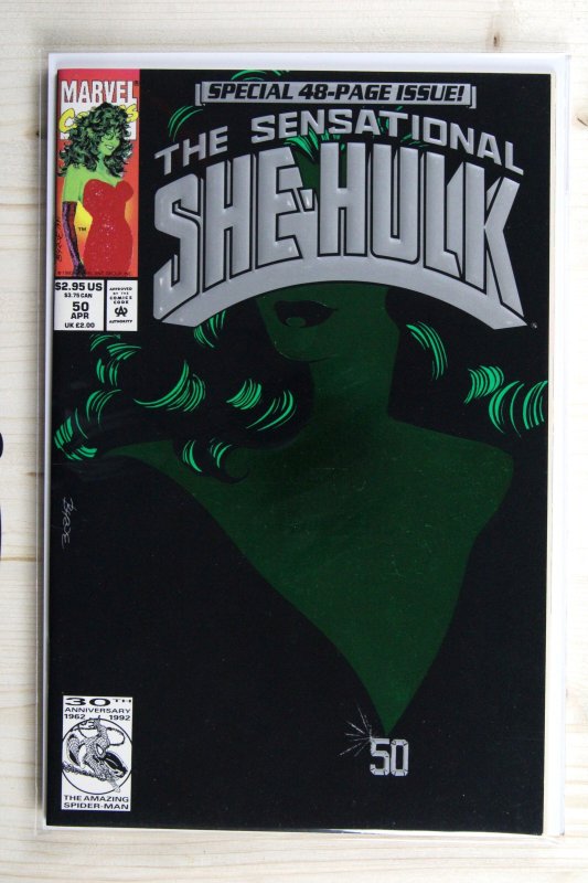 The Sensational She-Hulk #50 (Marvel Comics, 1993), raw comic book in NM- 9.2 condition — front cover