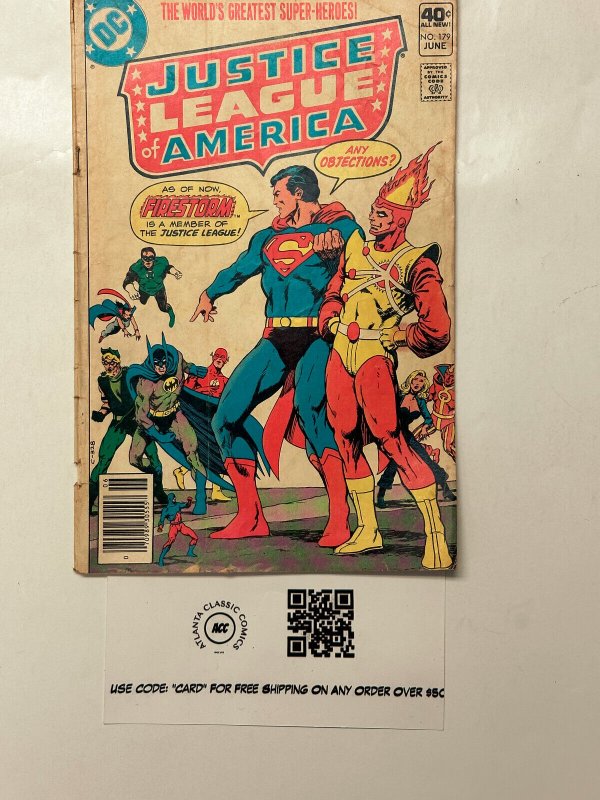 Justice League of America #179 (DC Comics, 1980), raw comic book in VF condition — front cover