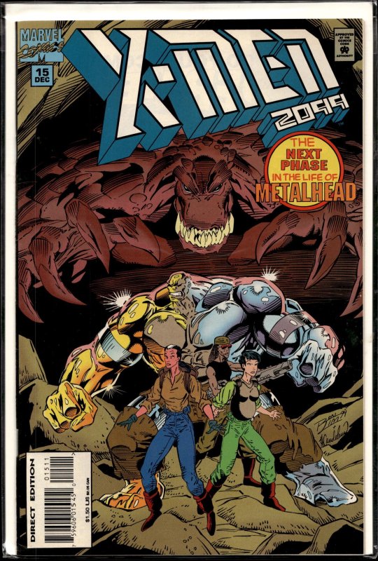 X-Men 2099 #15 (Marvel Comics, 1994), raw, ungraded comic book — front cover