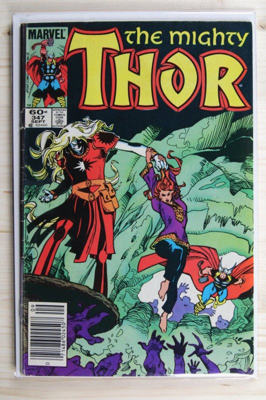 Thor #347 (Marvel Comics, 1984), raw comic book in FN 6.0 condition — front cover