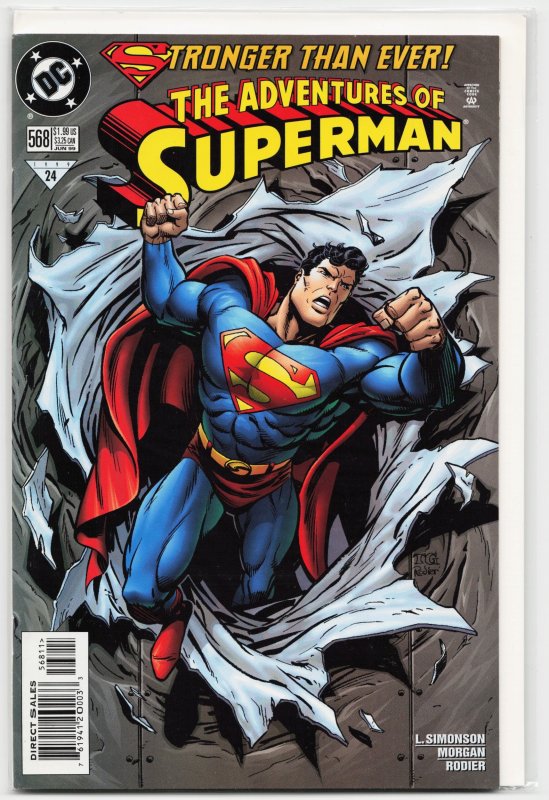 Adventures of Superman #568 (DC Comics, 1999), raw, ungraded comic book — front cover