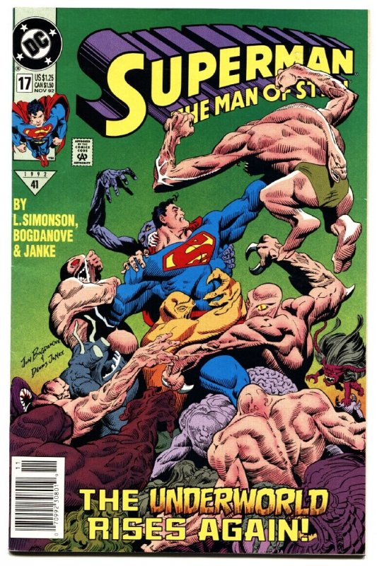 Superman: The Man of Steel #17 (DC Comics, 1992), raw comic book in VF/NM condition — front cover