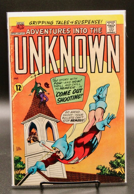 Adventures into the Unknown #165 (DC Comics, 1966), raw, ungraded comic book — front cover