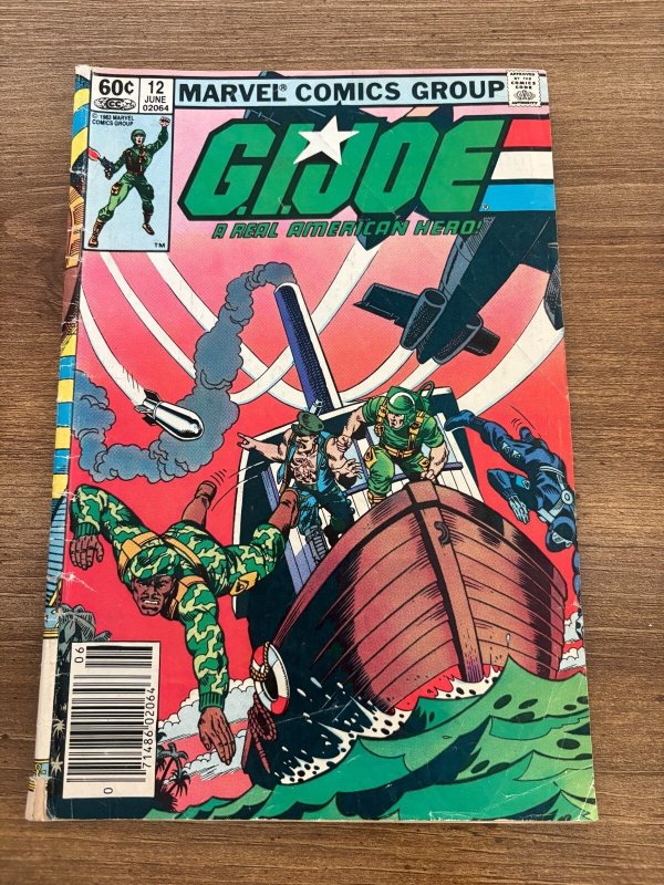 G.I. Joe #12 (Marvel Comics), raw comic book in VG/FN condition — front cover