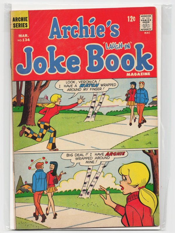 Archie's Joke Book Magazine #134 (Archie Comics, 1969), raw, ungraded comic book — front cover