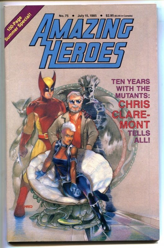 Amazing Heroes #75 (1985), raw, ungraded comic book — front cover
