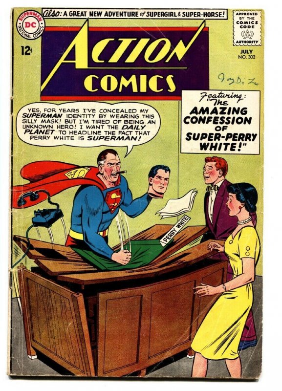 Action Comics #302 (DC Comics, 1963), raw comic book in VG condition — front cover