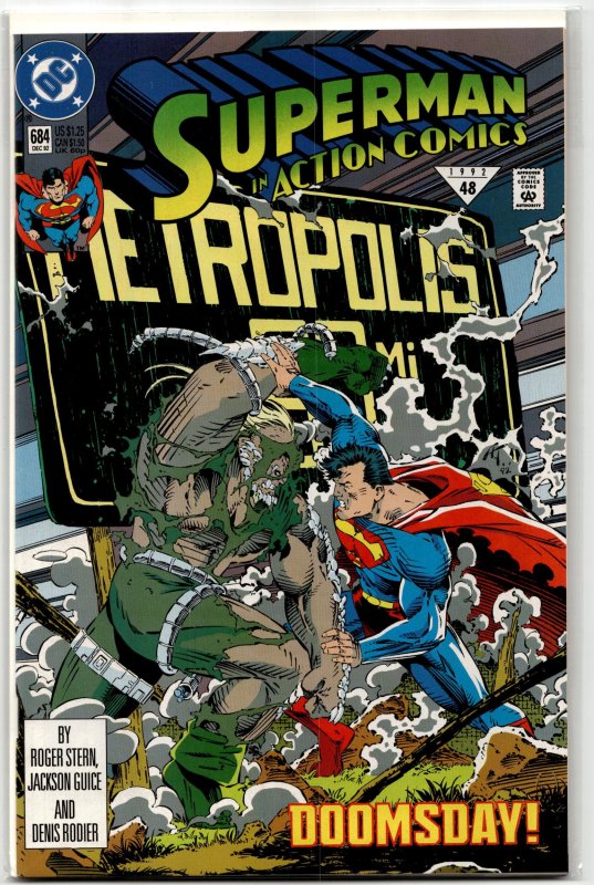 Action Comics #684 (DC Comics, 1992), raw, ungraded comic book — front cover