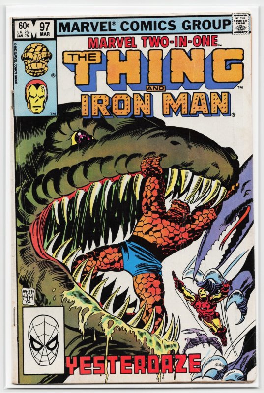 Marvel Two-in-One #97 (Marvel Comics, 1983), raw, ungraded comic book — front cover