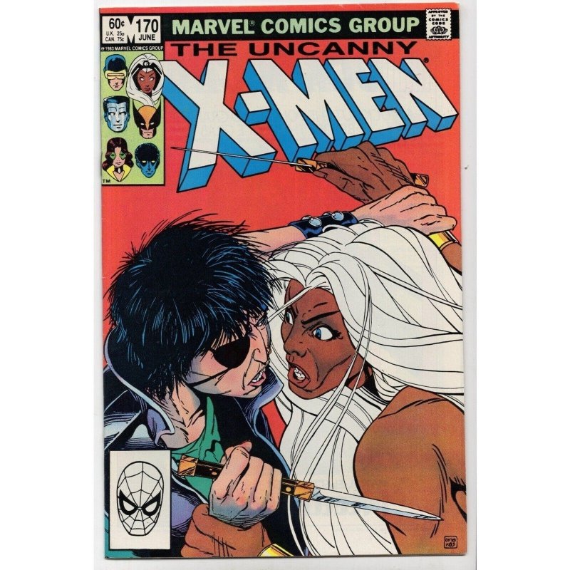Uncanny X-Men #170 (Marvel Comics, 1983), raw comic book in VF 8.0 condition — front cover