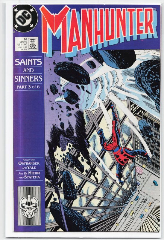 Manhunter #20 (DC Comics, 1989), raw, ungraded comic book — front cover