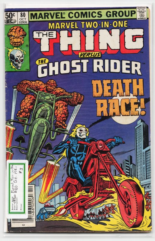 Marvel Two-in-One #80 (Marvel Comics, 1981), raw, ungraded comic book — front cover