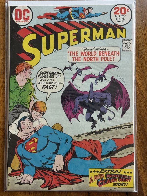 Superman #267 (DC Comics, 1973), raw comic book in VF 8.0 condition — front cover