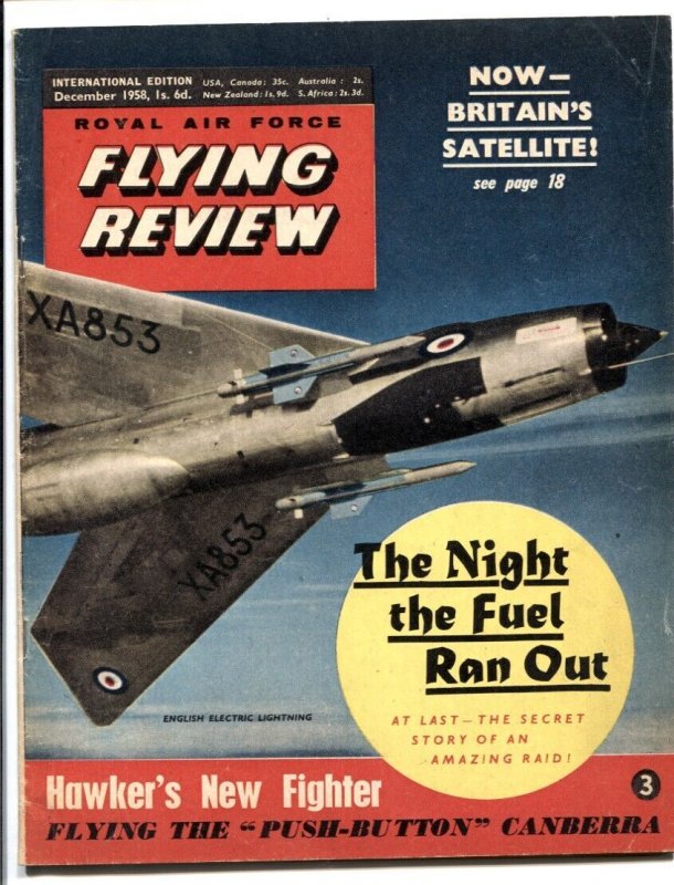 Pulp: Royal Air Force Flying Review December 1958-Night Fuel Ran Out (1958), raw, ungraded comic book — front cover