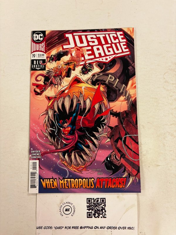 Justice League #19 (DC Comics), raw comic book in NM condition — front cover