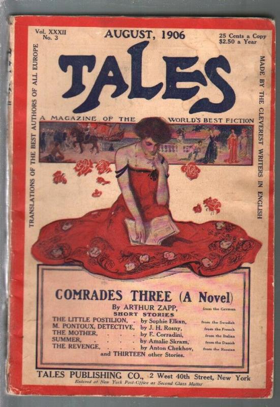 Transatlantic Tales 8/1906-foreign Pulp Fiction-Good Girl Art Cover-VG, raw comic book in VG condition — front cover