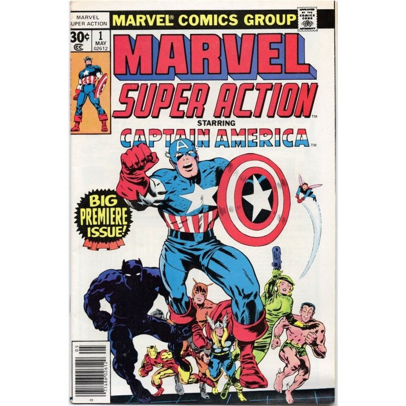 Marvel Super Action #1 (Marvel Comics, 1977), raw comic book in VF 8.0 condition — front cover