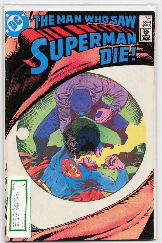 Superman #399 (DC Comics, 1984), raw, ungraded comic book — front cover