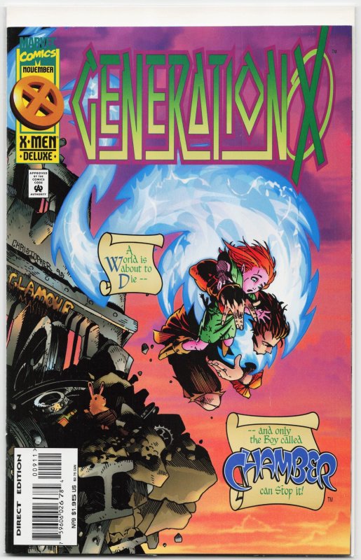 Generation X #9 (Marvel Comics, 1995), raw, ungraded comic book — front cover