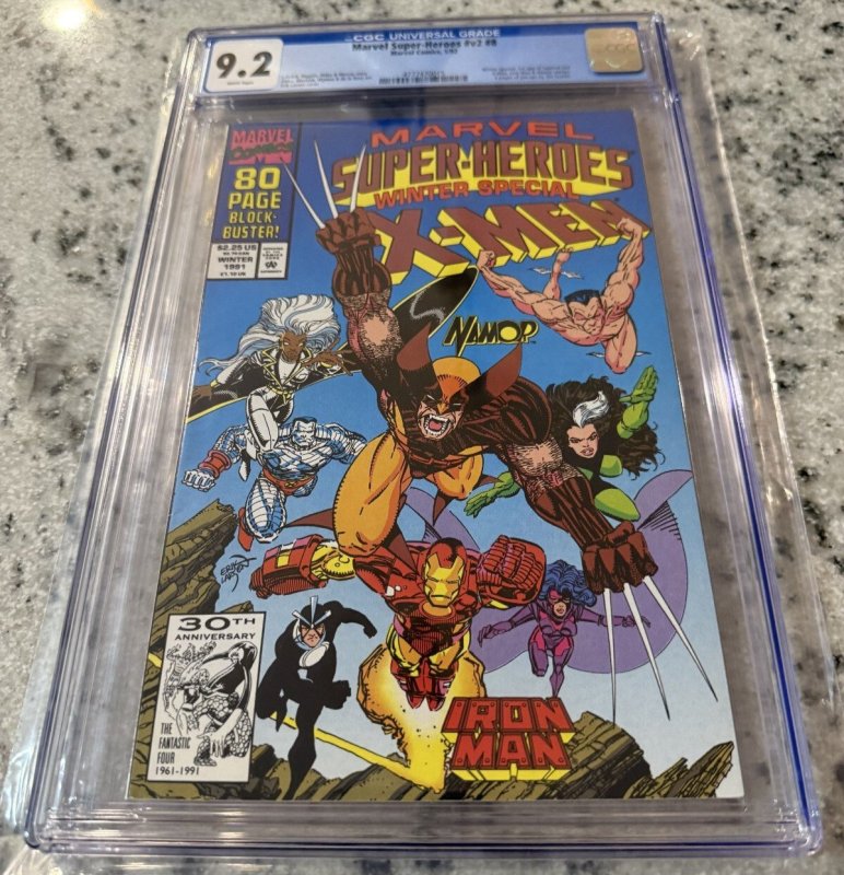 Marvel Super-Heroes V #2 (Marvel Comics), CGC 9.2 graded comic book, Universal Blue label — front cover in its holder