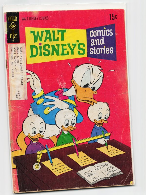 Walt Disney's Comics and Stories #374 (Gold Key, 1971), raw, ungraded comic book — front cover
